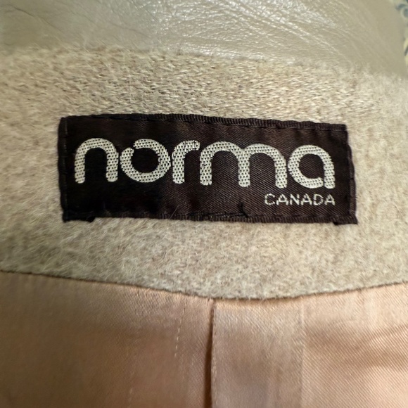 Vintage 80s Statement Taupe Wool & Leather Maxi Coat w/ Ornate Braided Trim - Picture 15 of 16